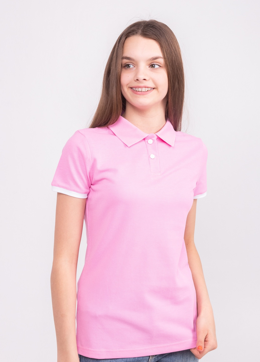 Розовая женская футболка-футболка поло женская TvoePolo однотонная