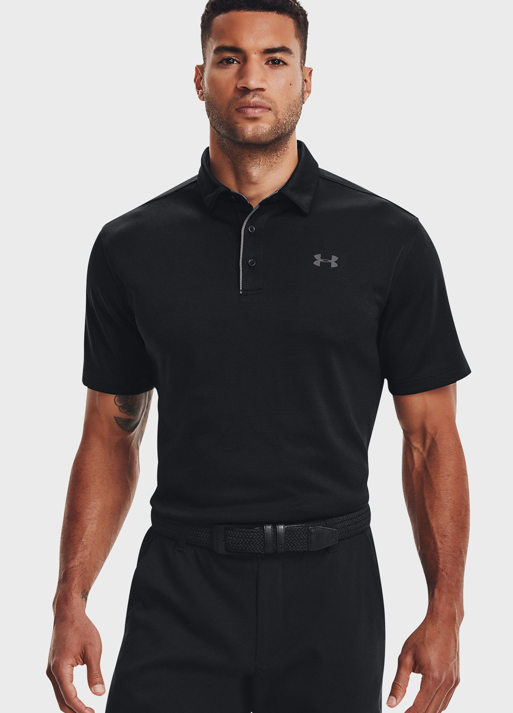 Черная футболка-поло для мужчин Under Armour с логотипом