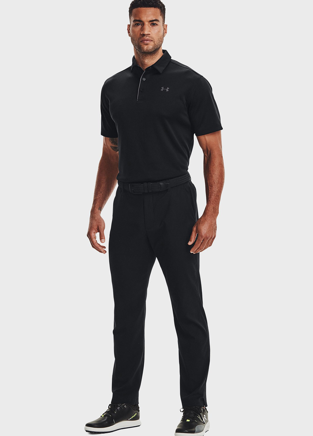 Черная футболка-поло для мужчин Under Armour с логотипом