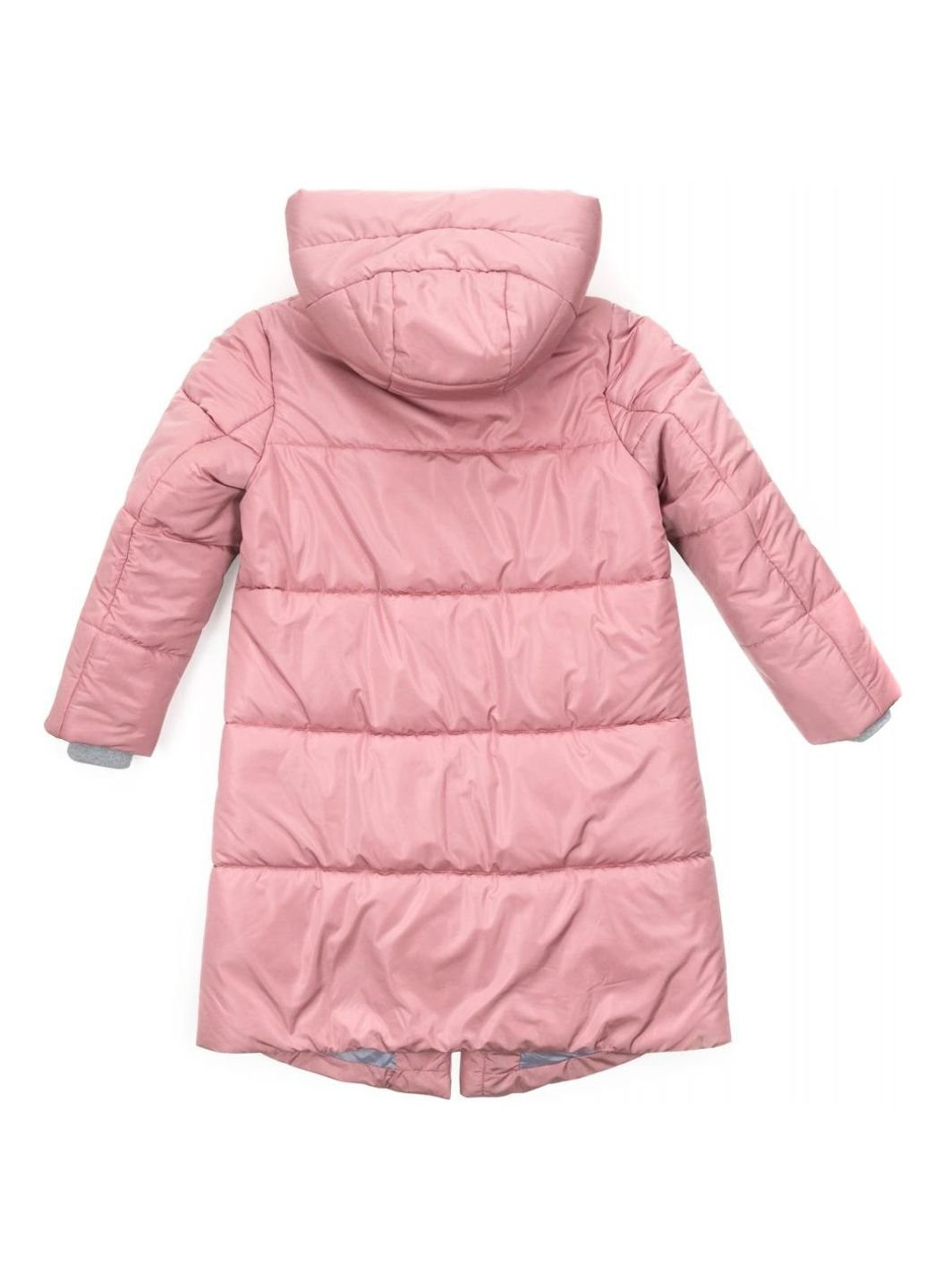 Бежевая демисезонная куртка удлиненная (1611-152g-pink) Cvetkov