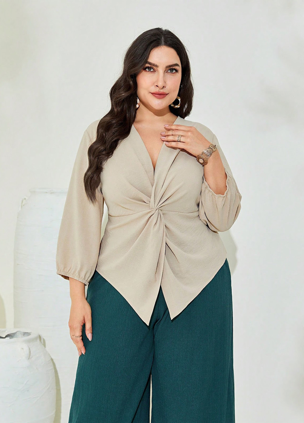 Кремова блуза SHEIN