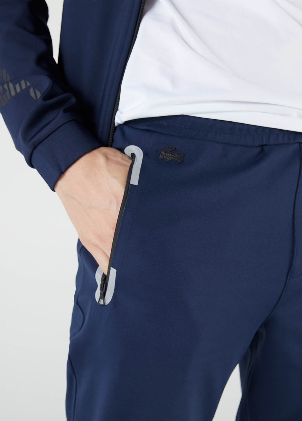 Темно-синие спортивные демисезонные джоггеры брюки Lacoste