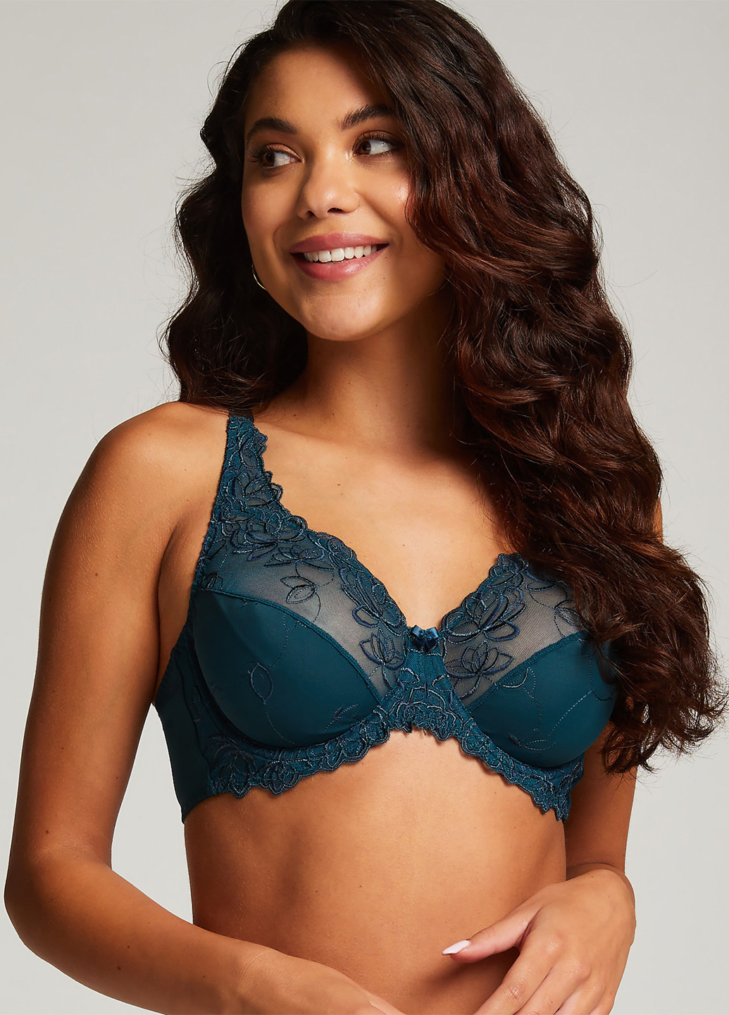 Темно-бирюзовый бюстгальтер Hunkemoller с косточками полиамид