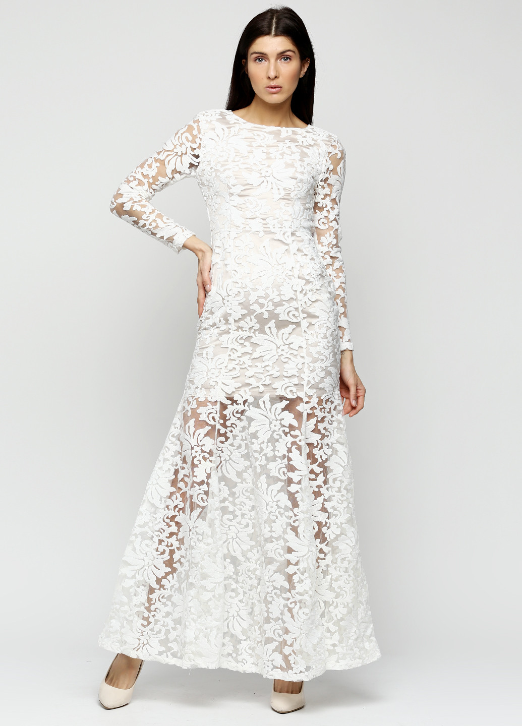 Белое вечернее платье Missguided с цветочным принтом