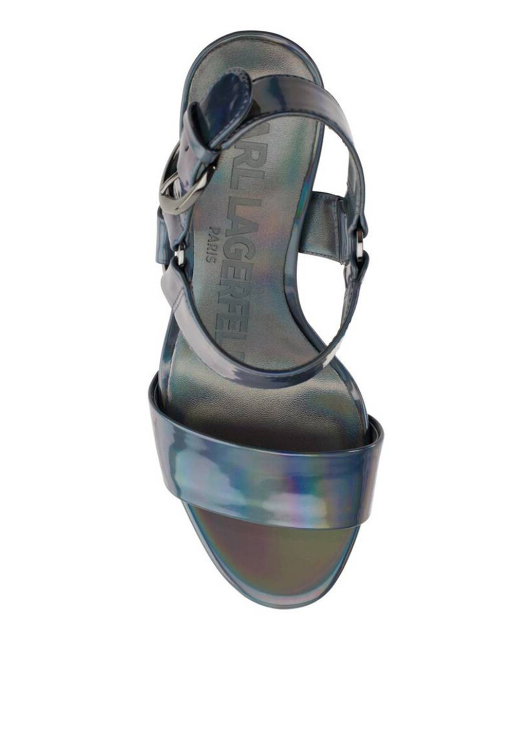 Темно-синие босоножки Karl Lagerfeld с ремешком