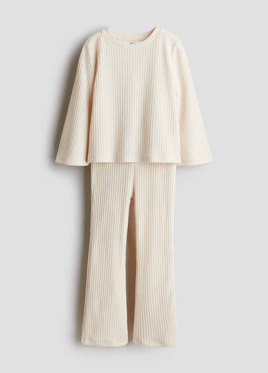 Кремовый демисезонный костюм (лонгслив, леггинсы) брючный H&M