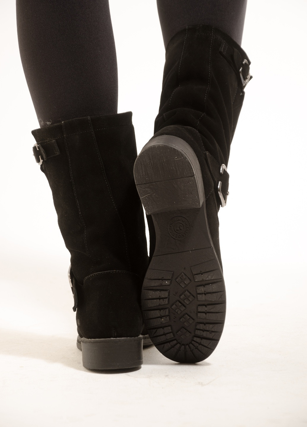 Жіночі зимові чоботи замшеві з пряжкою INNOE сапоги (254954393)