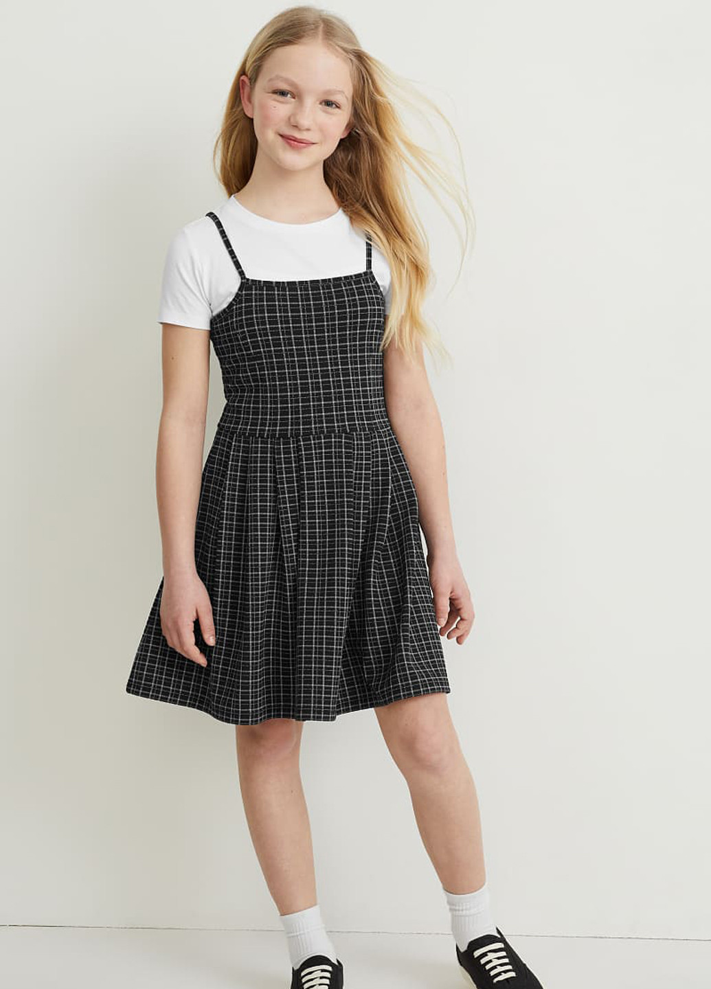 Демисезонный сарафан C&A в клеточку