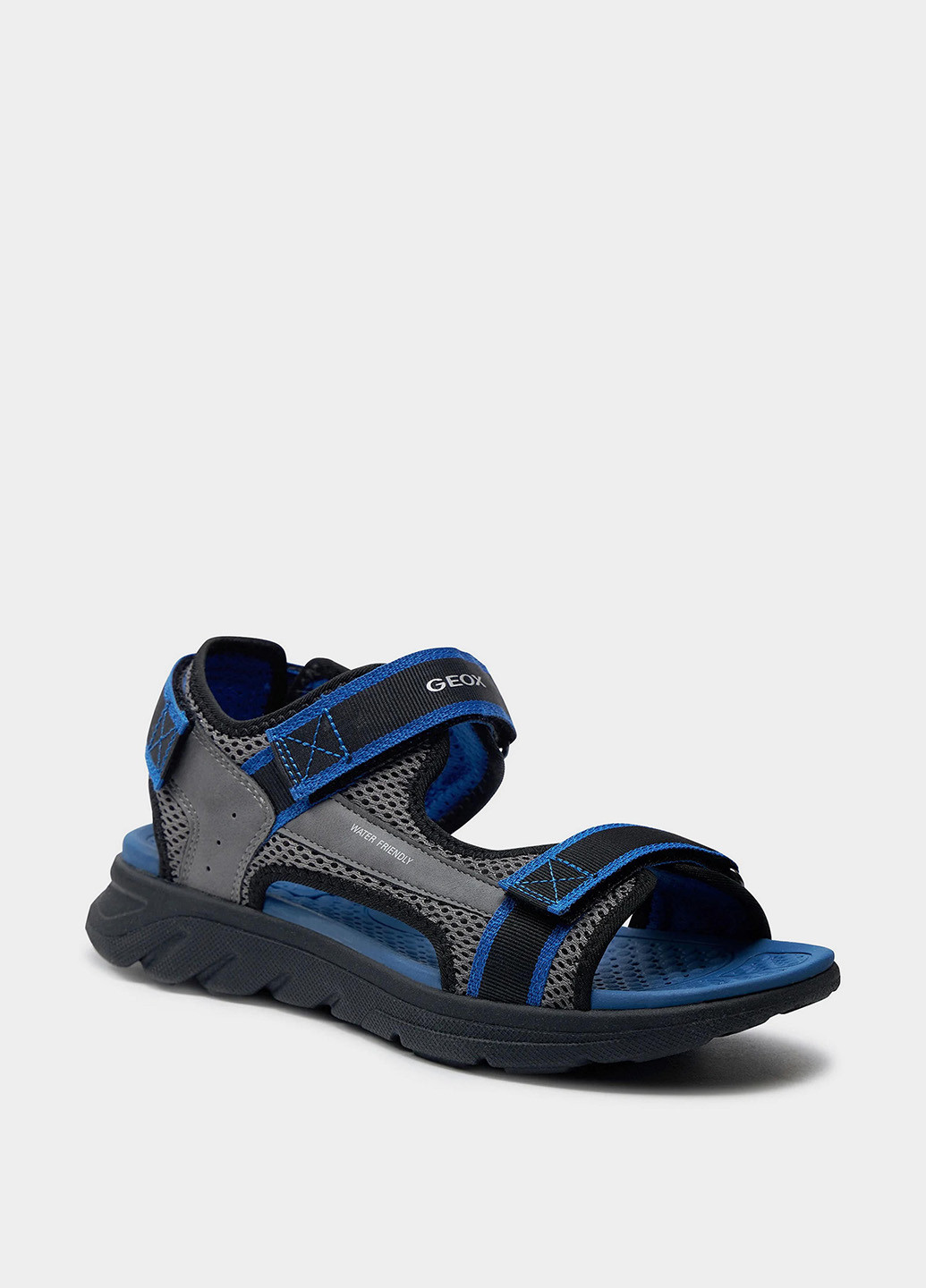 Серые кэжуал сандалии Geox на липучке