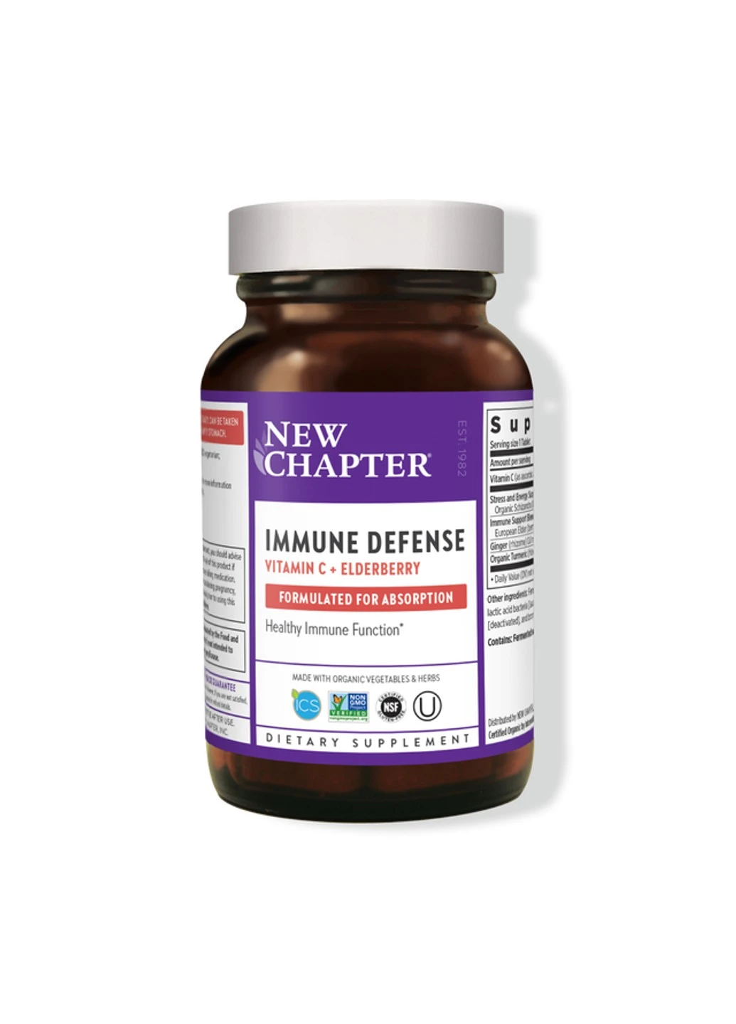 Імунний захист, вітамін C і бузина, Immune Defense, Vitamin C + Elderberry,, 30 вегетаріанських таблеток New Chapter (255407909)