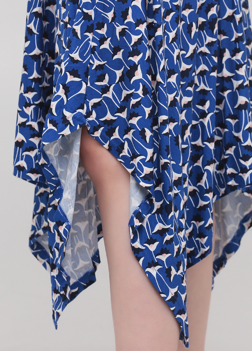Синее кэжуал платье клеш Boden с абстрактным узором