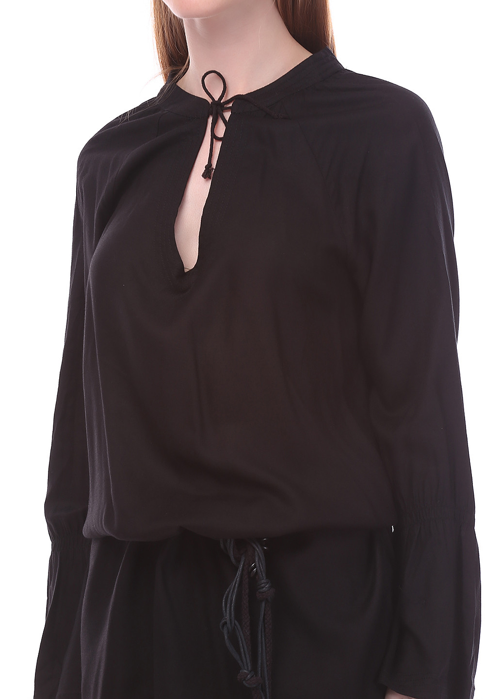 Черное кэжуал платье с длинным рукавом Pepe Jeans однотонное