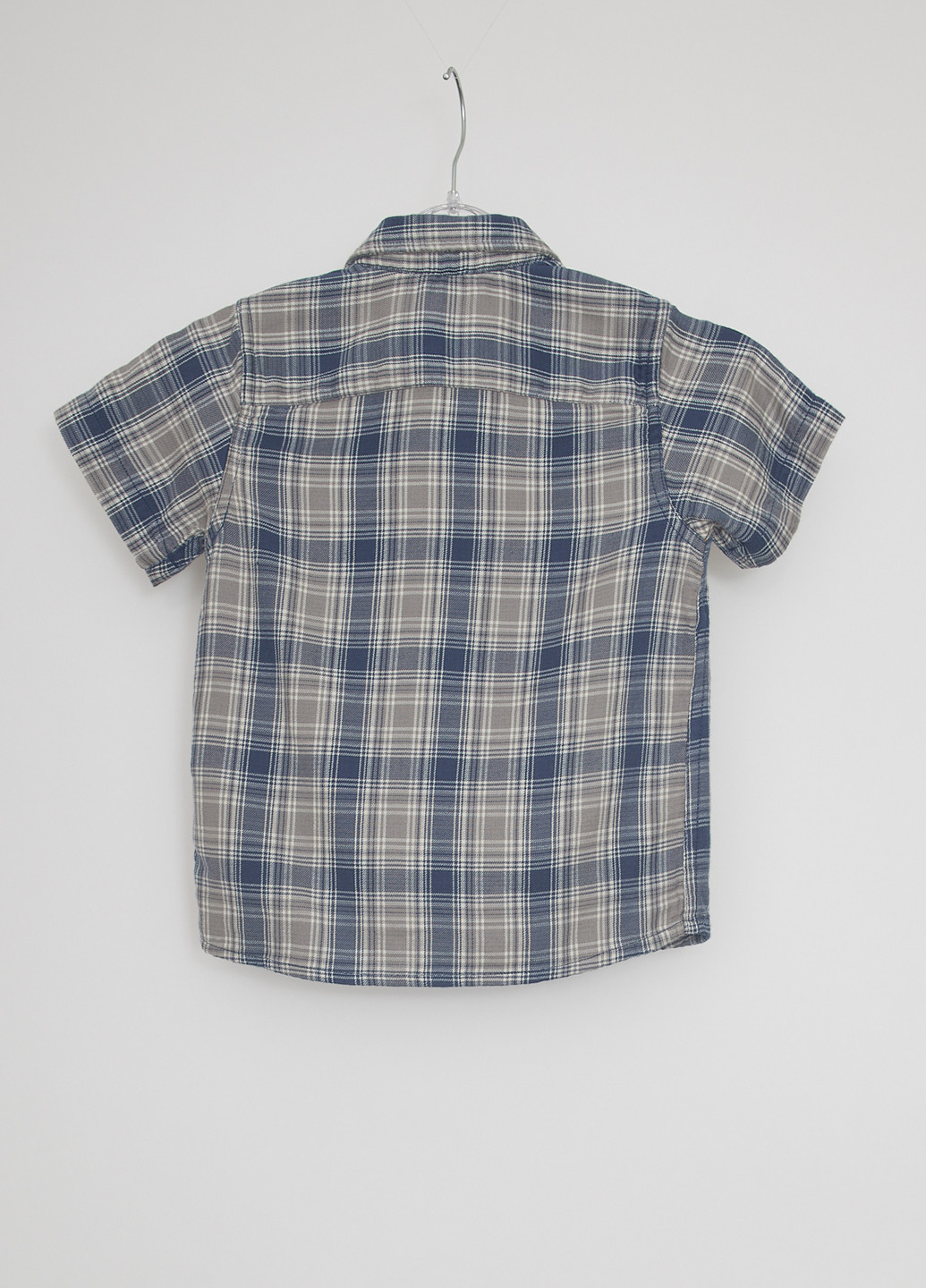 Голубой кэжуал рубашка в клетку Quiksilver с коротким рукавом