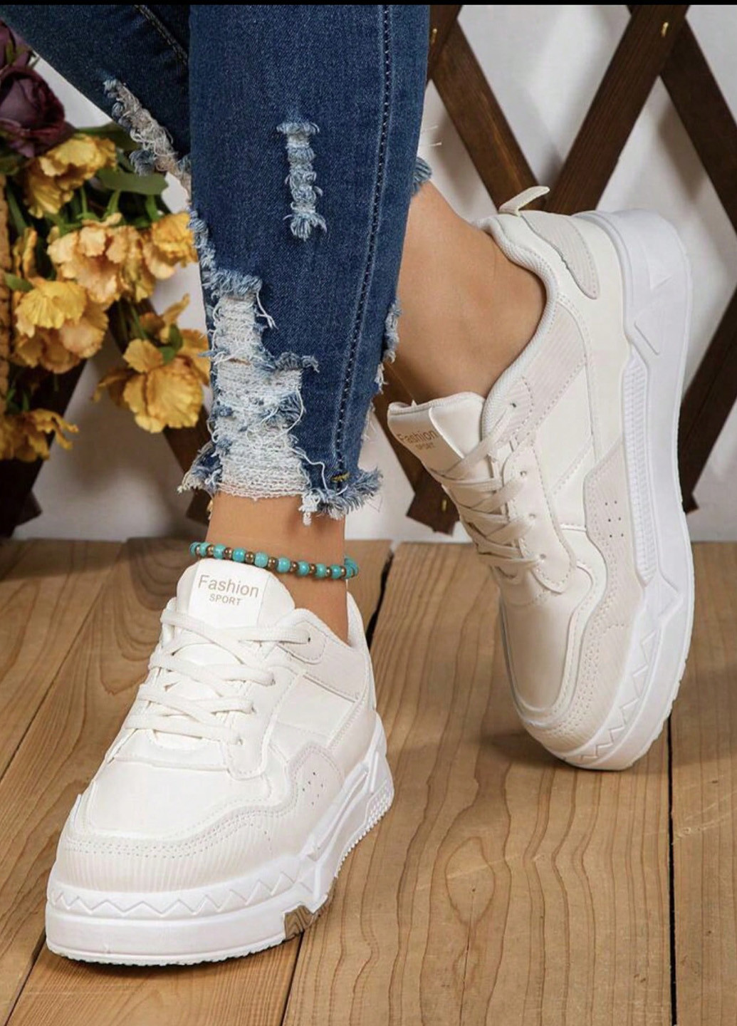 Кросівки SHEIN кремові демісезони (342722036)