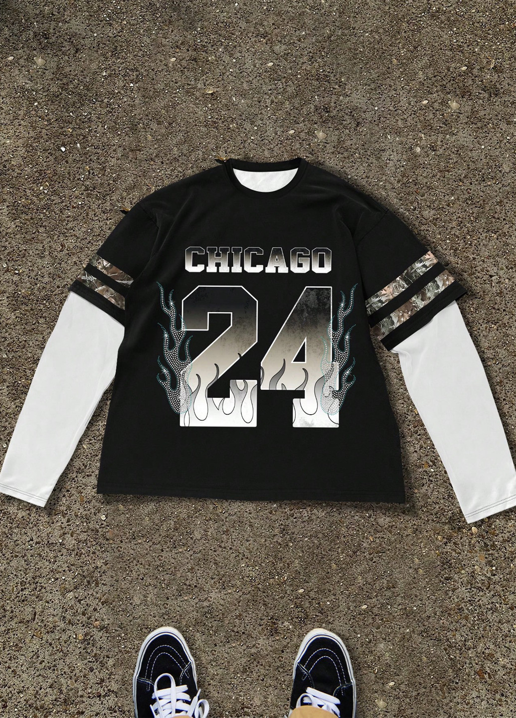 Лонгслів SHEIN напис чорний кежуали поліестер