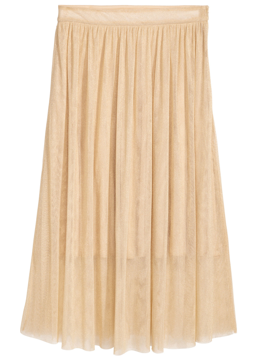 Золотая кэжуал однотонная юбка H&M плиссе