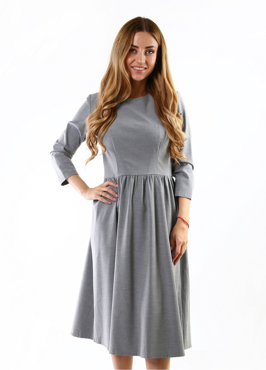 Серое кэжуал платье InDresser однотонное