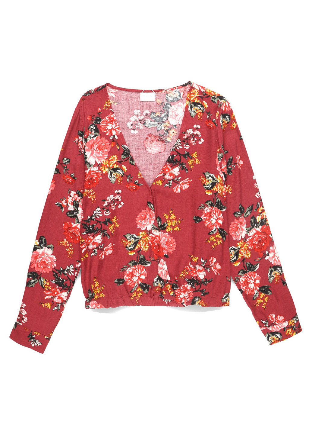 Бордовая блуза на запах Vila