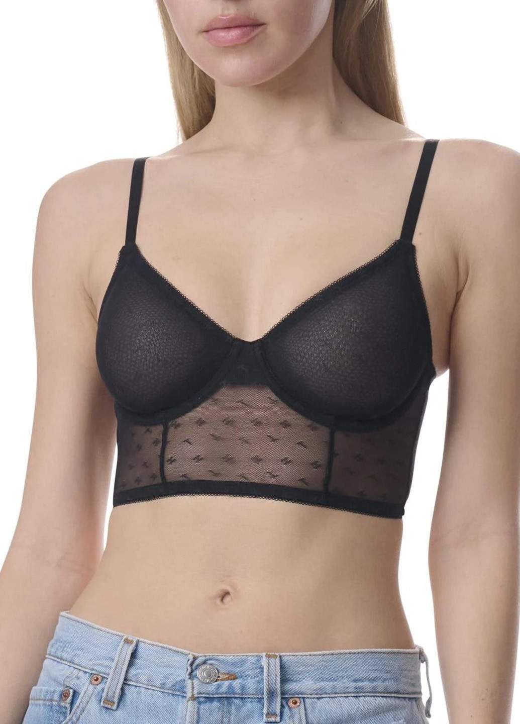 Чёрный бюстгальтер Tommy Hilfiger с косточками полиамид