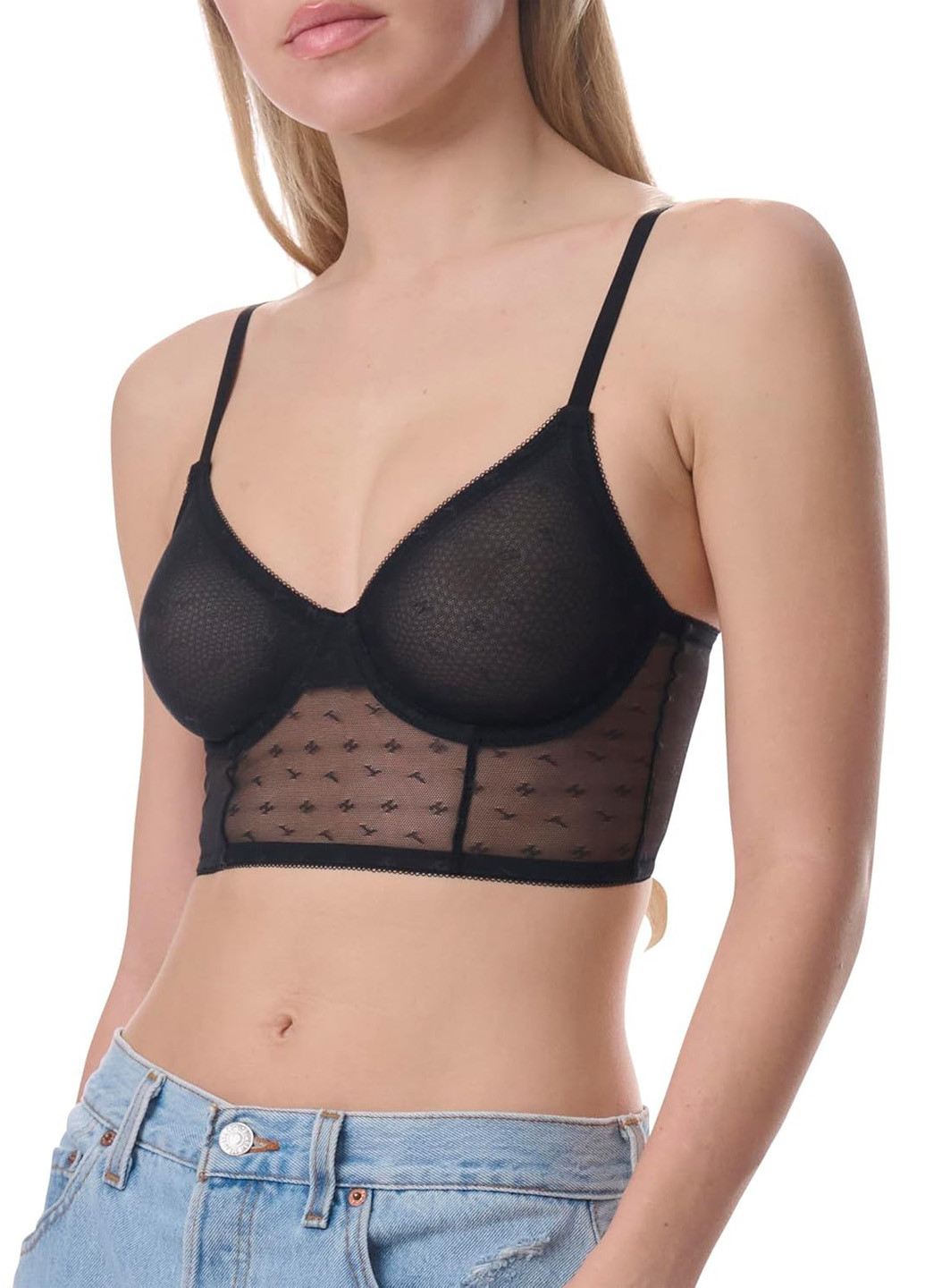 Чёрный бюстгальтер Tommy Hilfiger с косточками полиамид