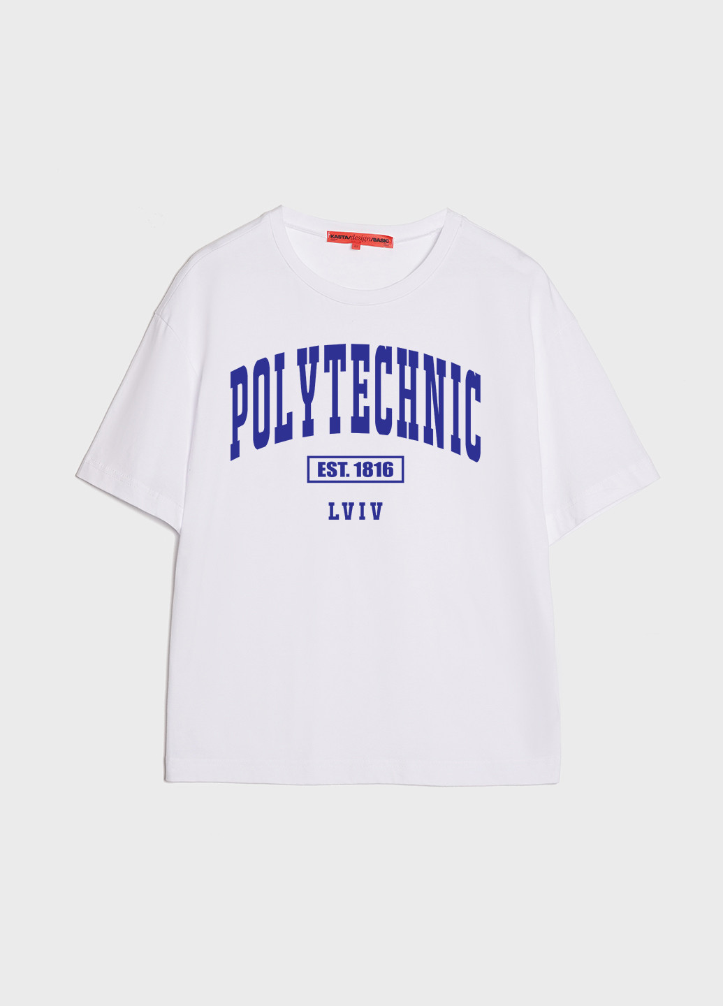 Біла літня футболка оверсайз politechnic-lviv KASTA design