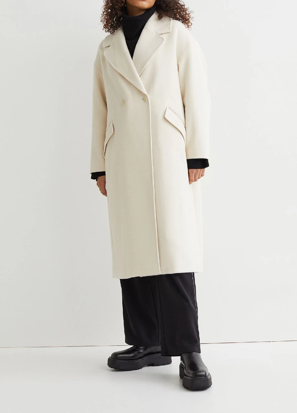 Белое демисезонное Пальто H&M