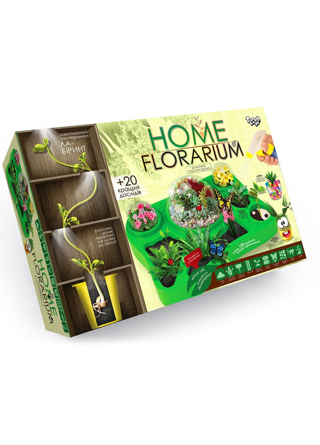 Безпечний освітній набір для вирощування рослин "HOME FLORARIUM" Danko Toys hfl-01-01u (255259784)