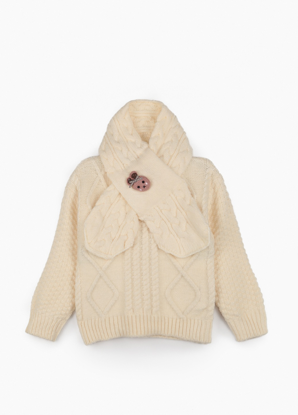 Молочний зимовий светр No Brand
