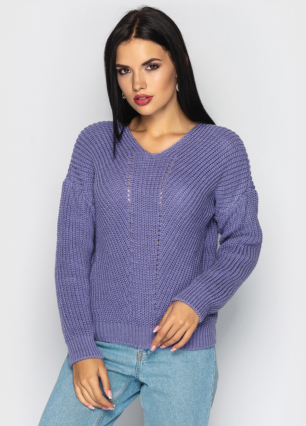 Лавандовый демисезонный пуловер пуловер Larionoff
