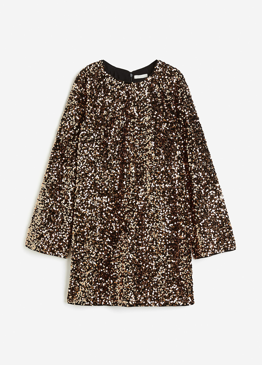 Бронзовое праздничный, коктейльное, вечернее платье H&M однотонное