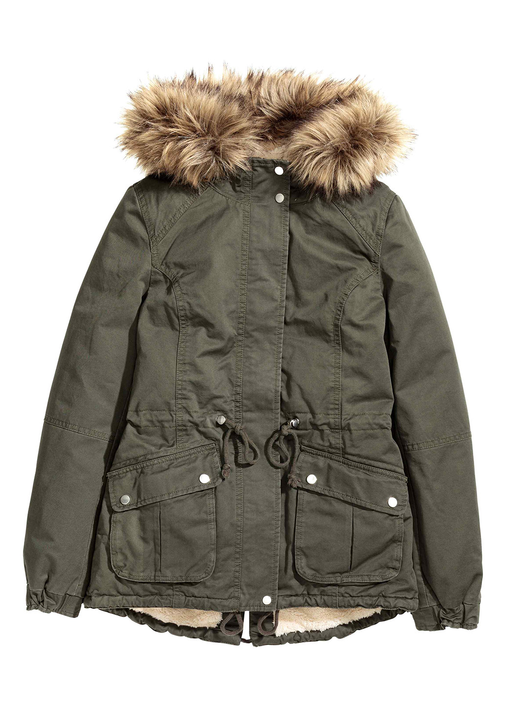 Оливкова (хакі) зимня куртка H&M