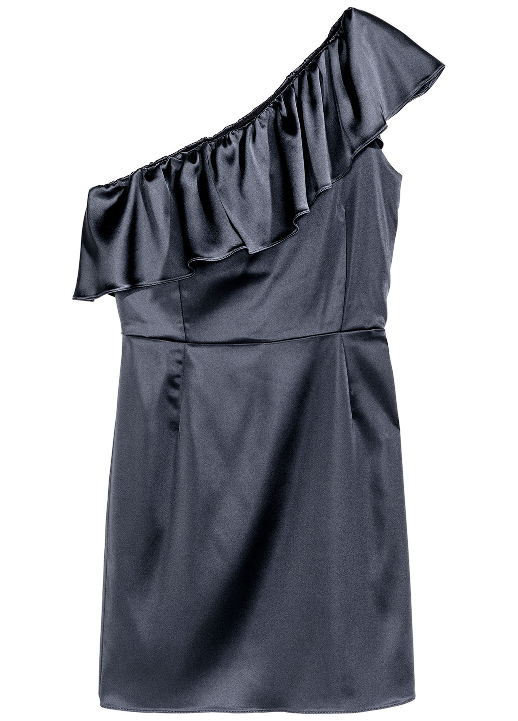 Темно-синее кэжуал платье на одно плечо, футляр H&M однотонное