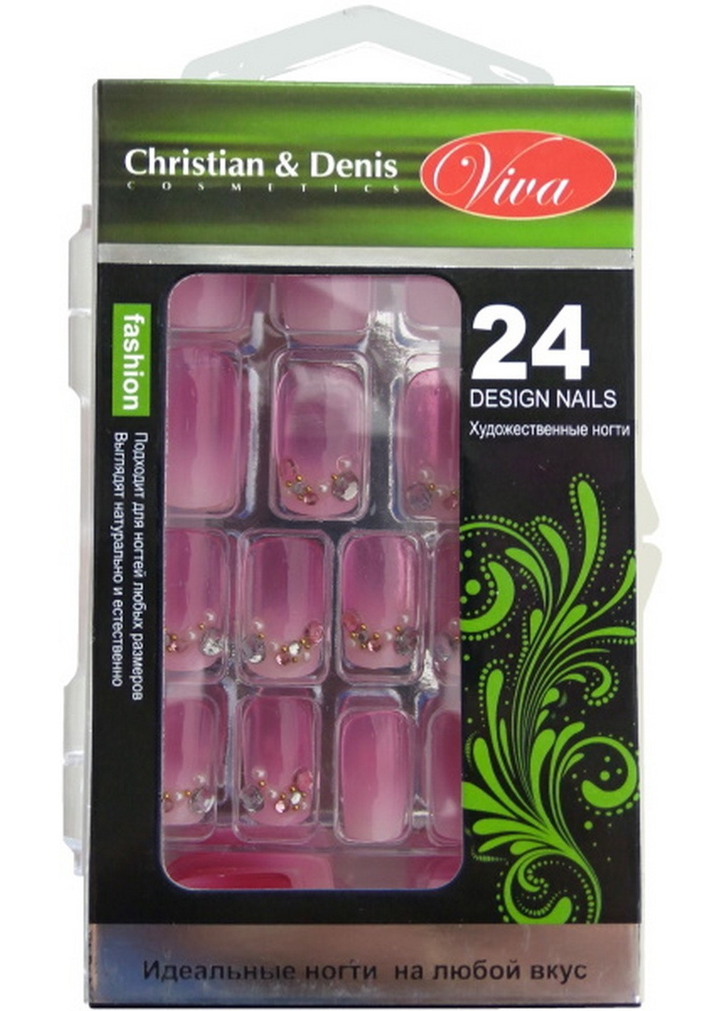 Ногти накладные 3 D в упаковке 24 шт 3D-284 Viva (224999871)
