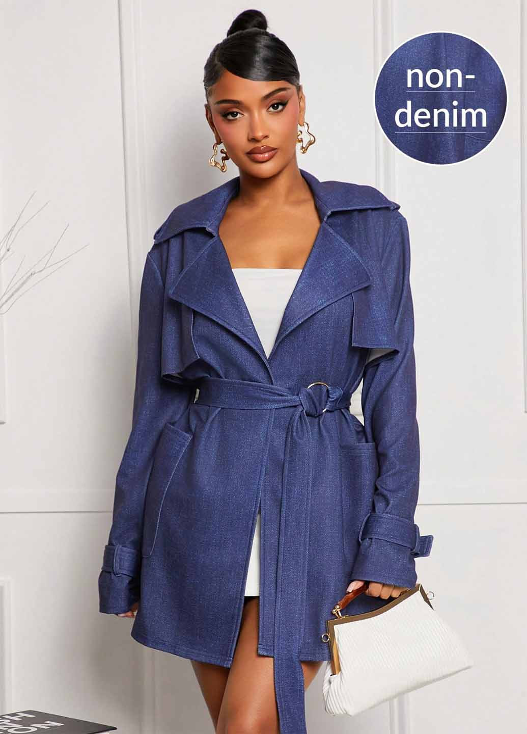 Плащ SHEIN тренчкот на завязках демисезон (367006234)