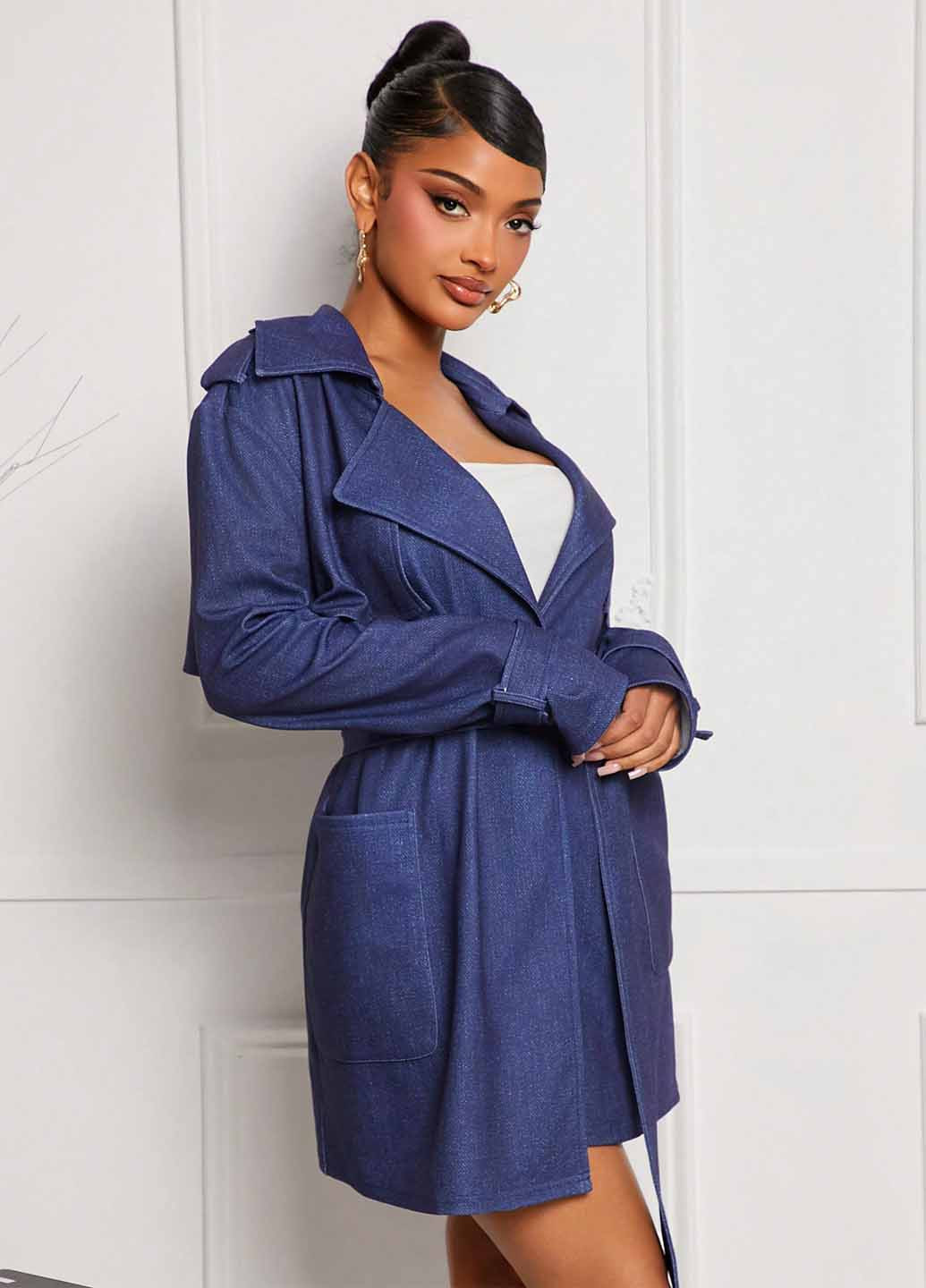 Плащ SHEIN тренчкот на завязках демисезон (367006234)