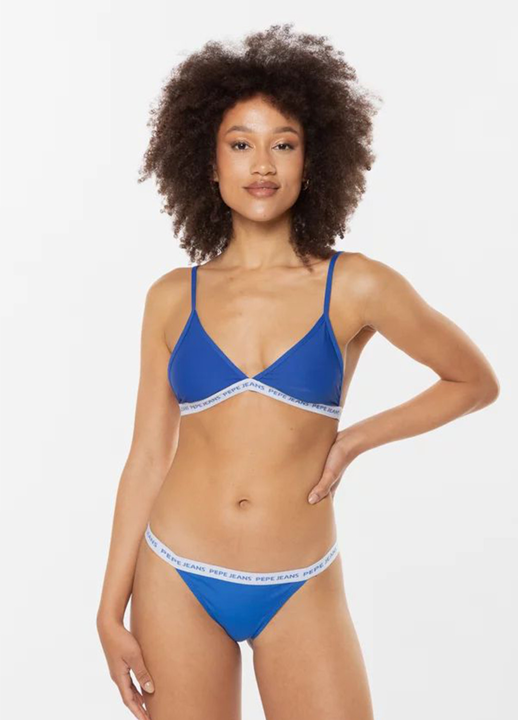 Синий летний купальник (лиф, трусы) бикини, раздельный Pepe Jeans London