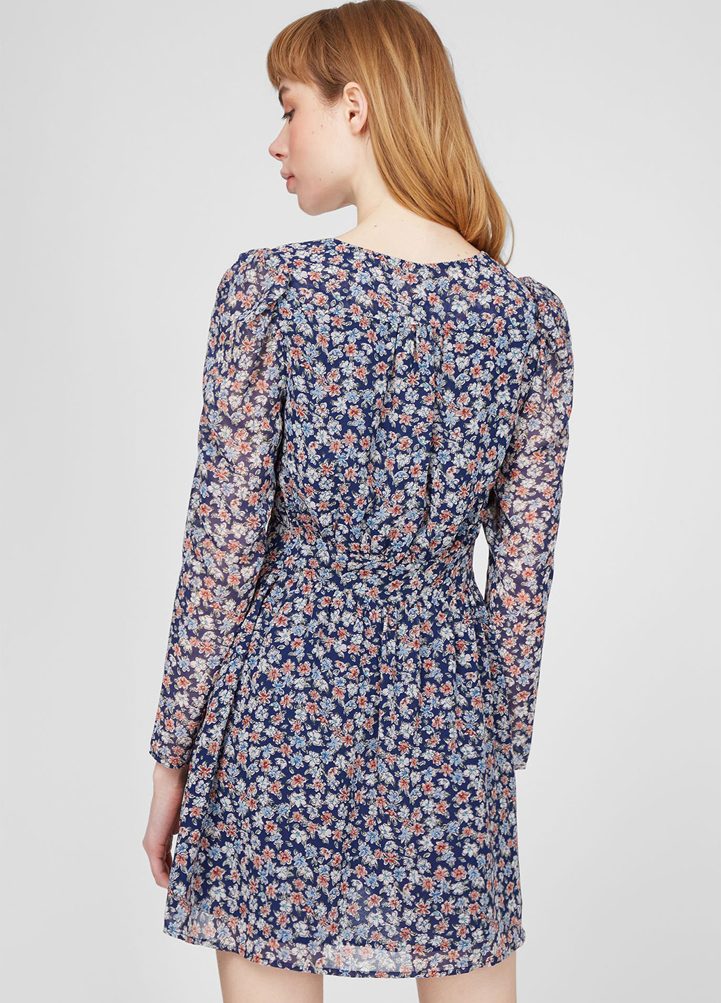 Синя кежуал сукня кльош Pepe Jeans з квітковим принтом