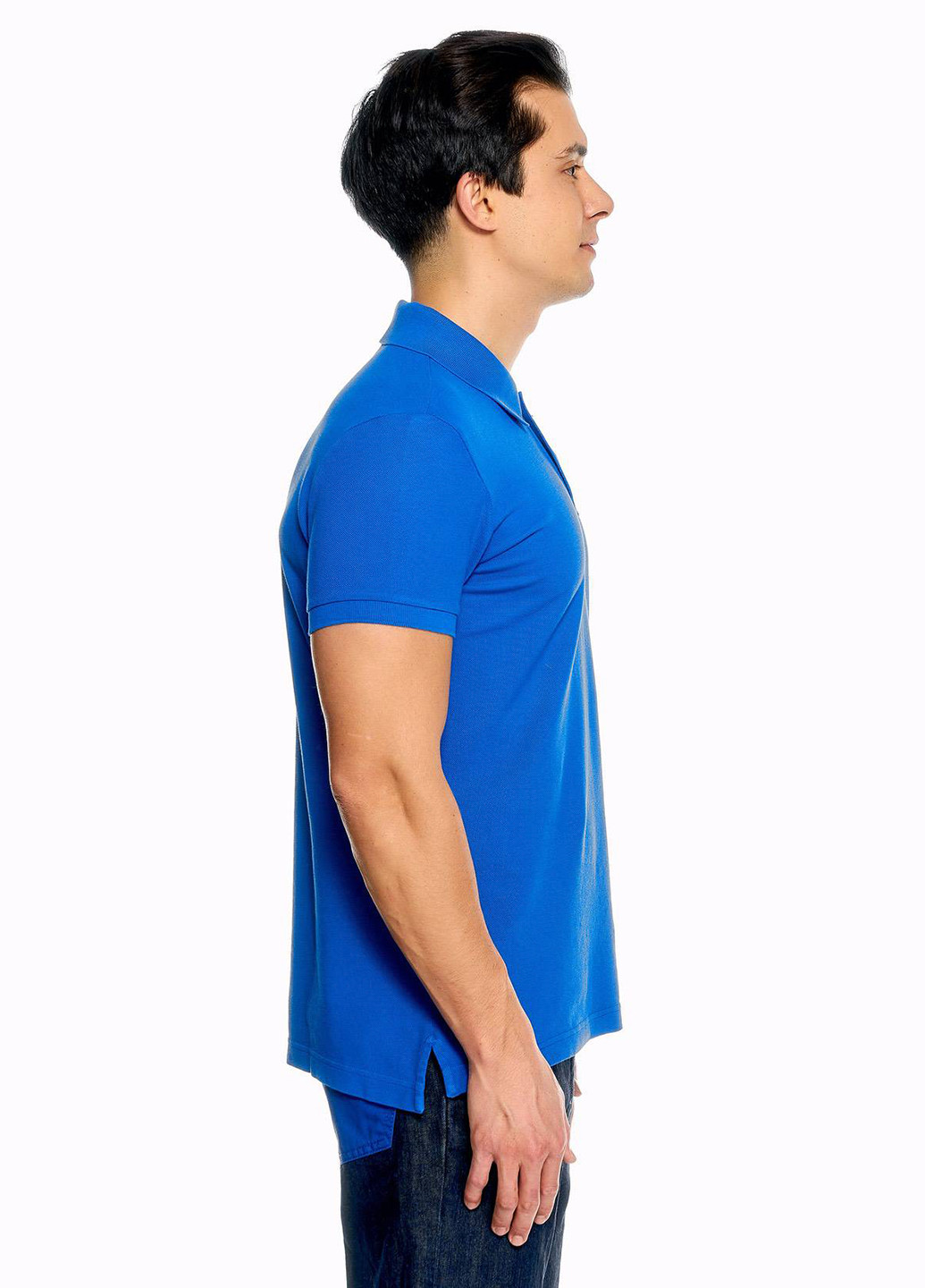 Темно-голубой футболка-поло для мужчин United Colors of Benetton однотонная
