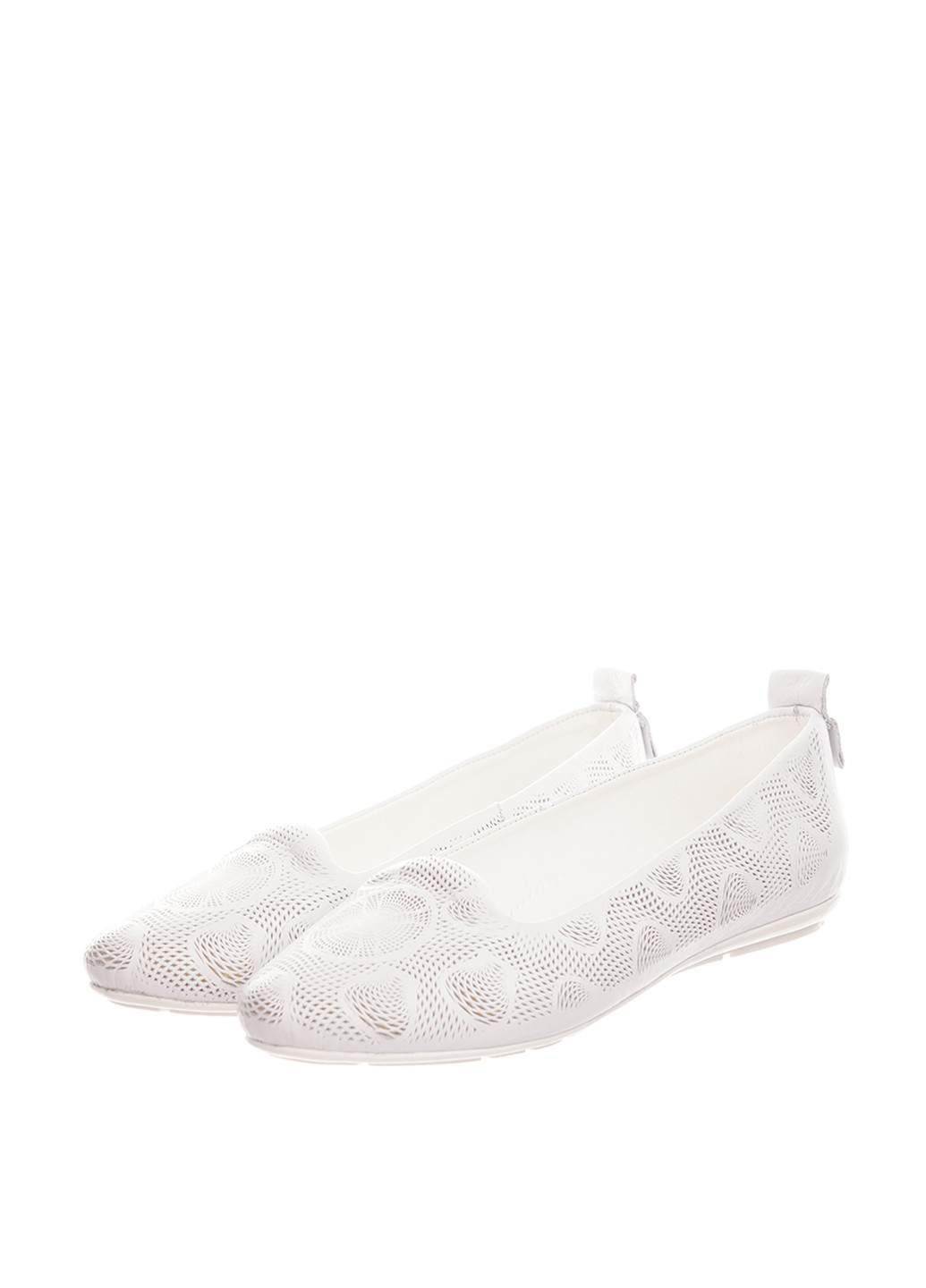 Жіночі балетки Madam Salon | білі однотонні перфорація натуральна шкіра (297643616)