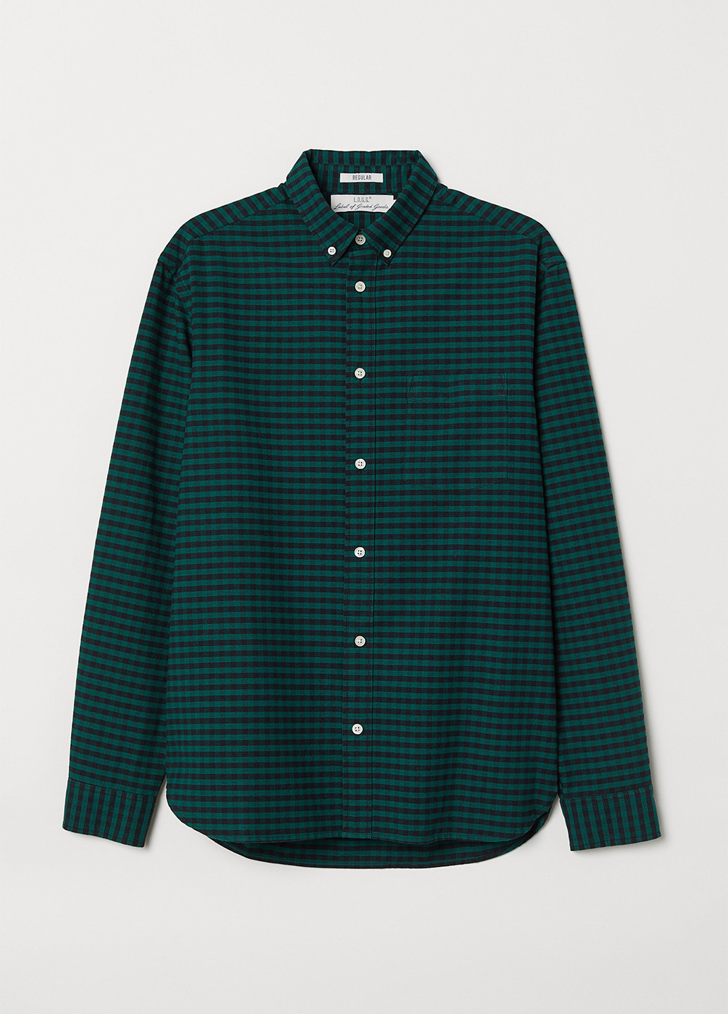Зеленая кэжуал рубашка в клетку H&M