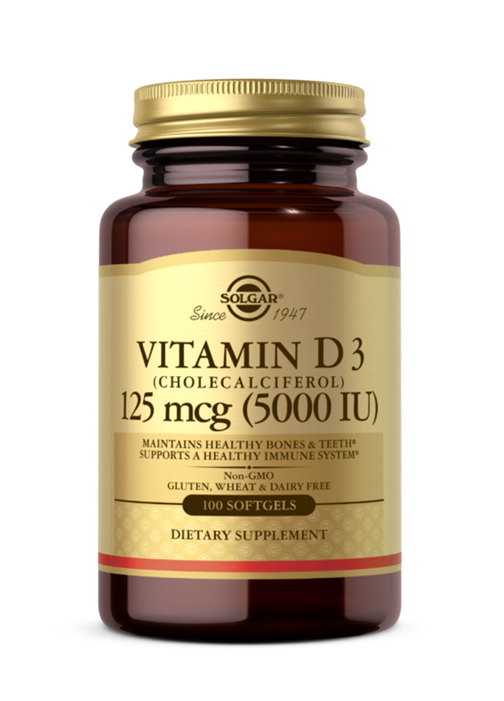 Вітамін D3 для кісток і зубів Vit D3 10000 IU - 120 softgels Solgar (241261224)