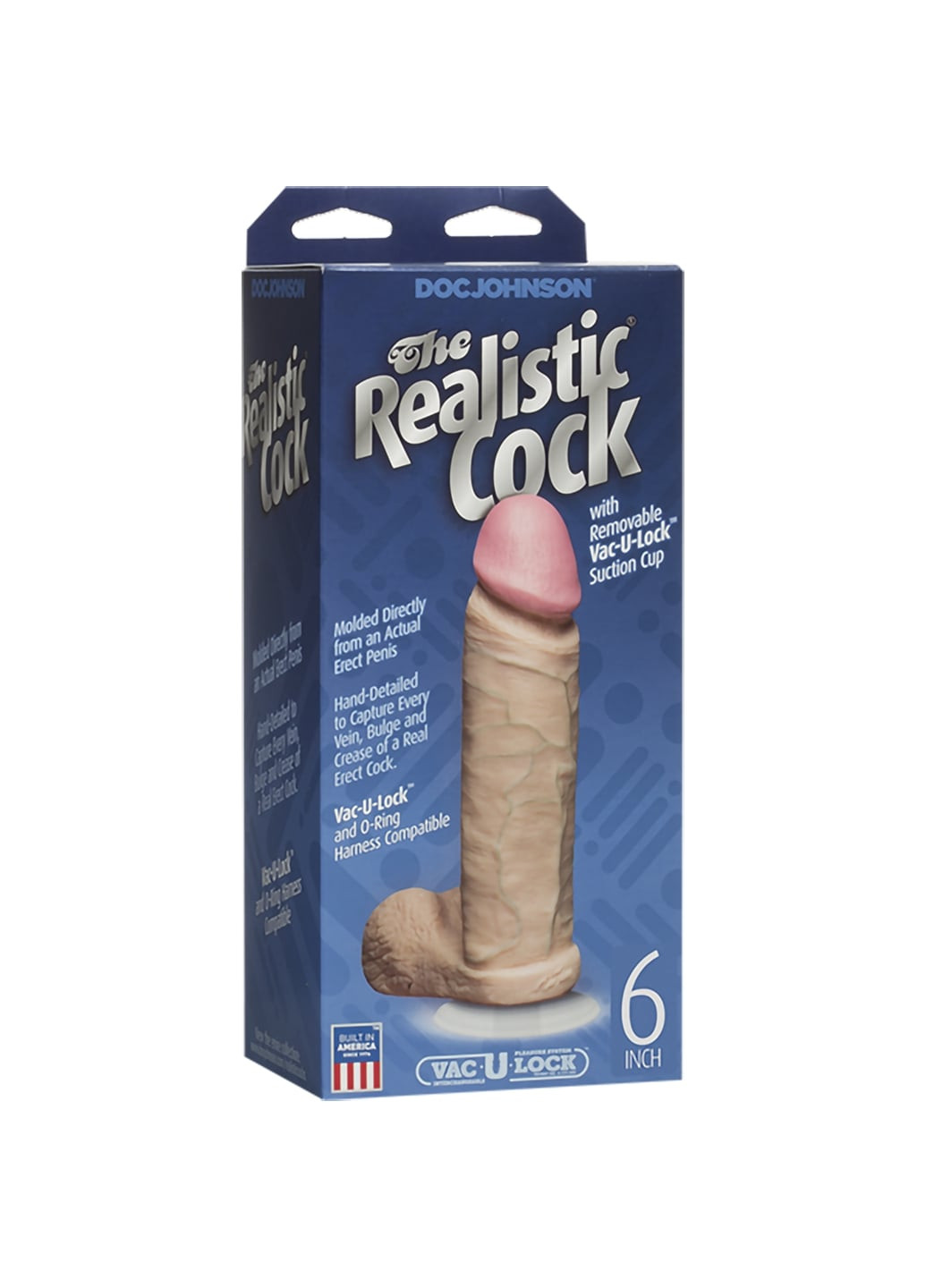 Фаллоимитатор The Realistic Cock 6 inch White - PVC, Vack-U-Lock, диаметр 4,3см Doc Johnson (254150607)