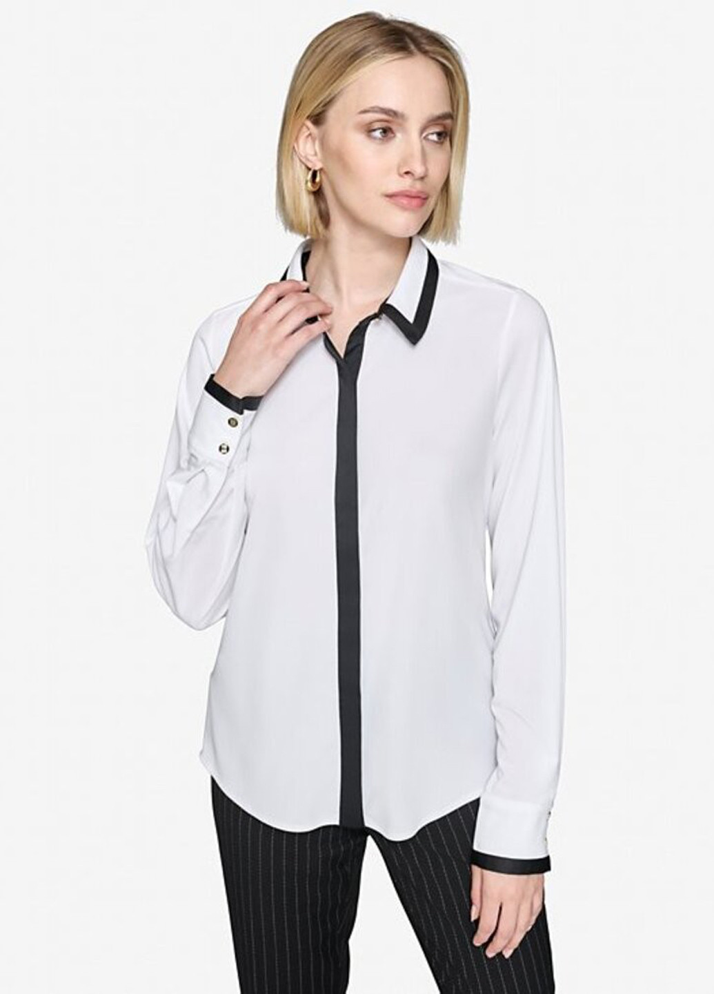 Черно-белая кэжуал рубашка колор блок Karl Lagerfeld