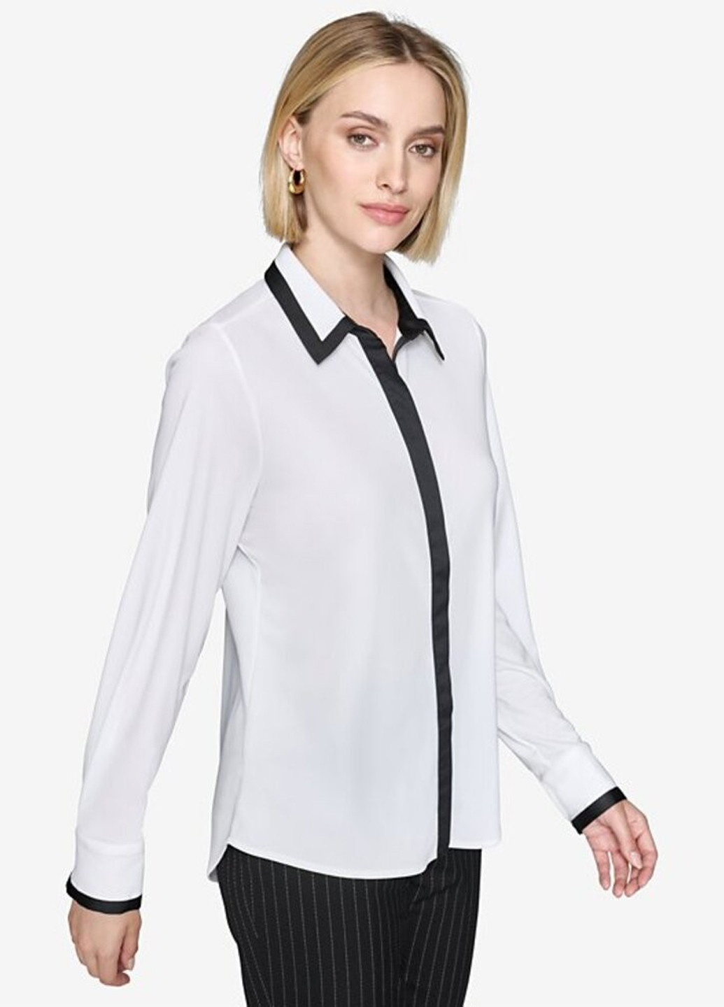 Черно-белая кэжуал рубашка колор блок Karl Lagerfeld