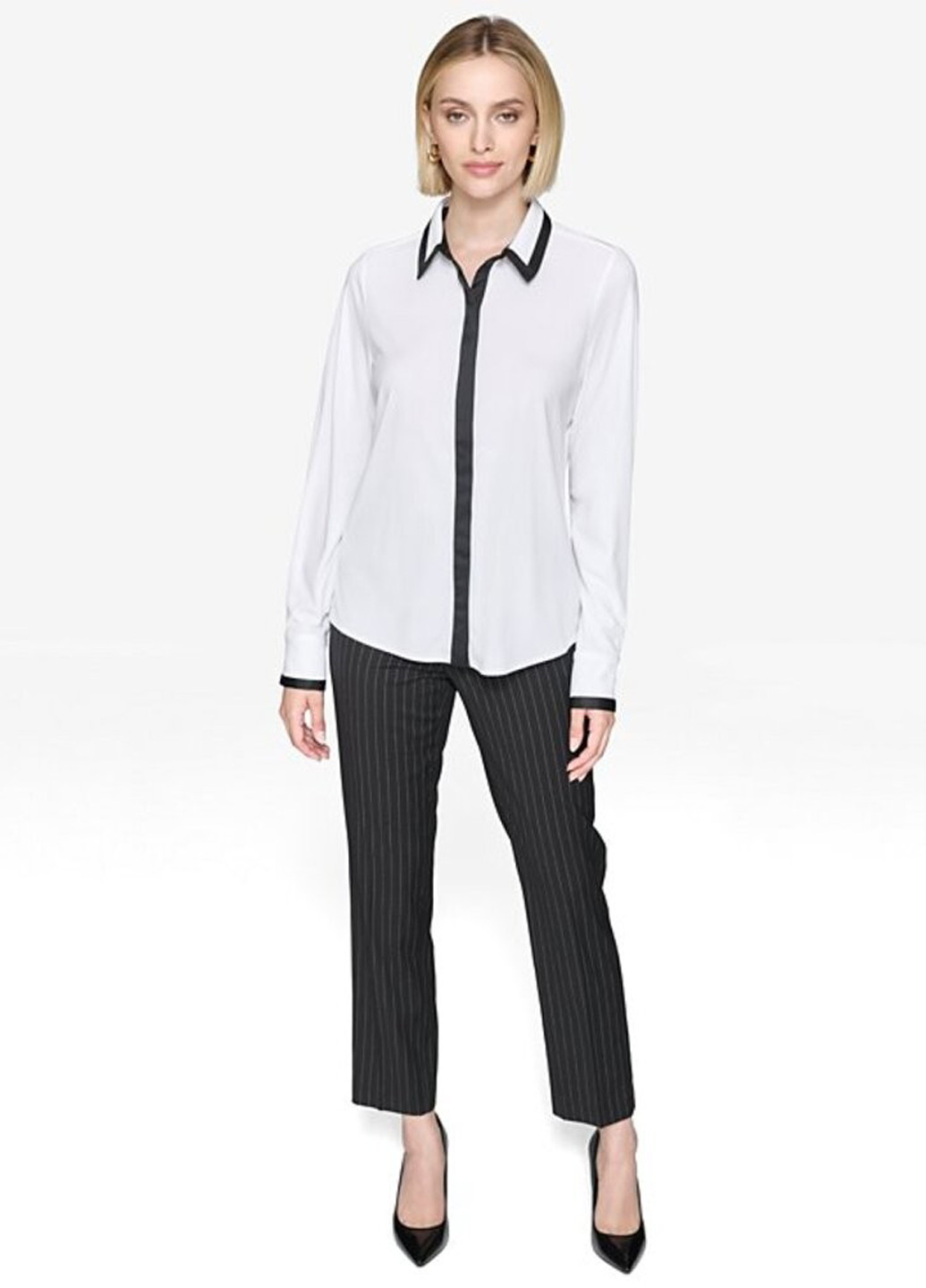 Черно-белая кэжуал рубашка колор блок Karl Lagerfeld