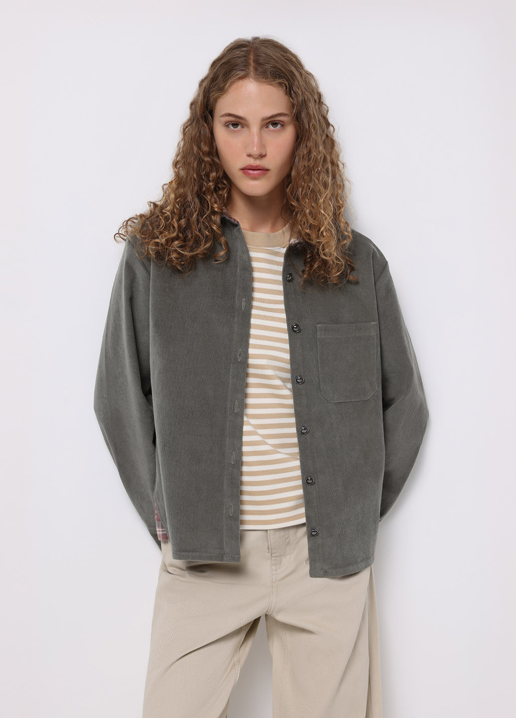 Серая кэжуал рубашка однотонная Colin's