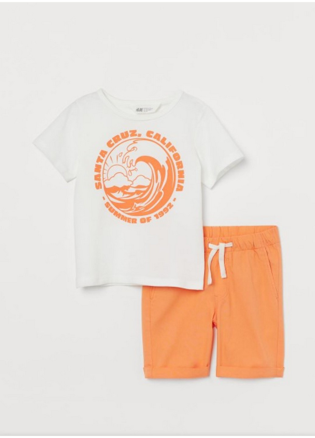 Оранжевый комплект футболка и шорты на мальчика H&M