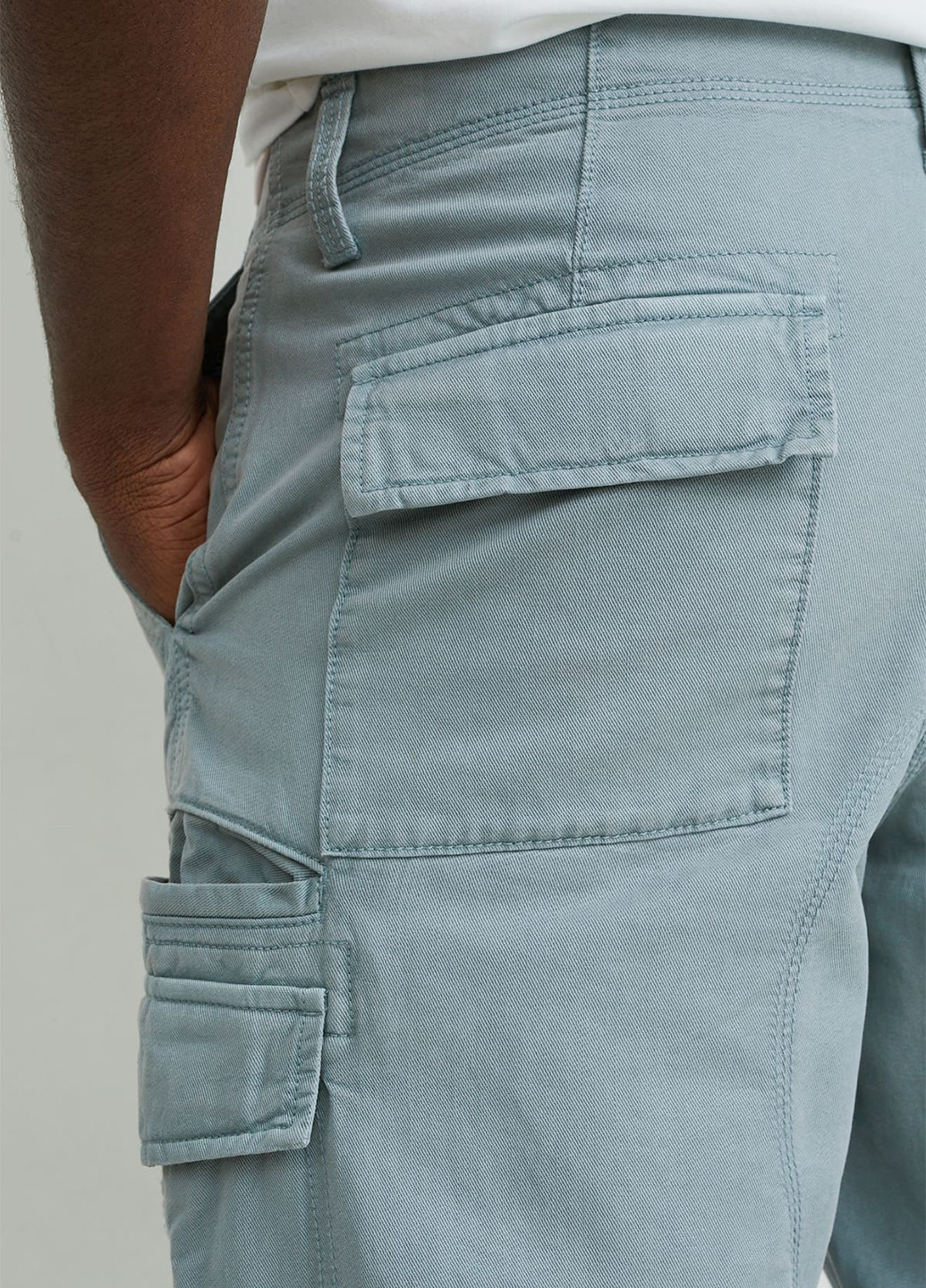 Серо-голубые демисезонные карго джинсы C&A