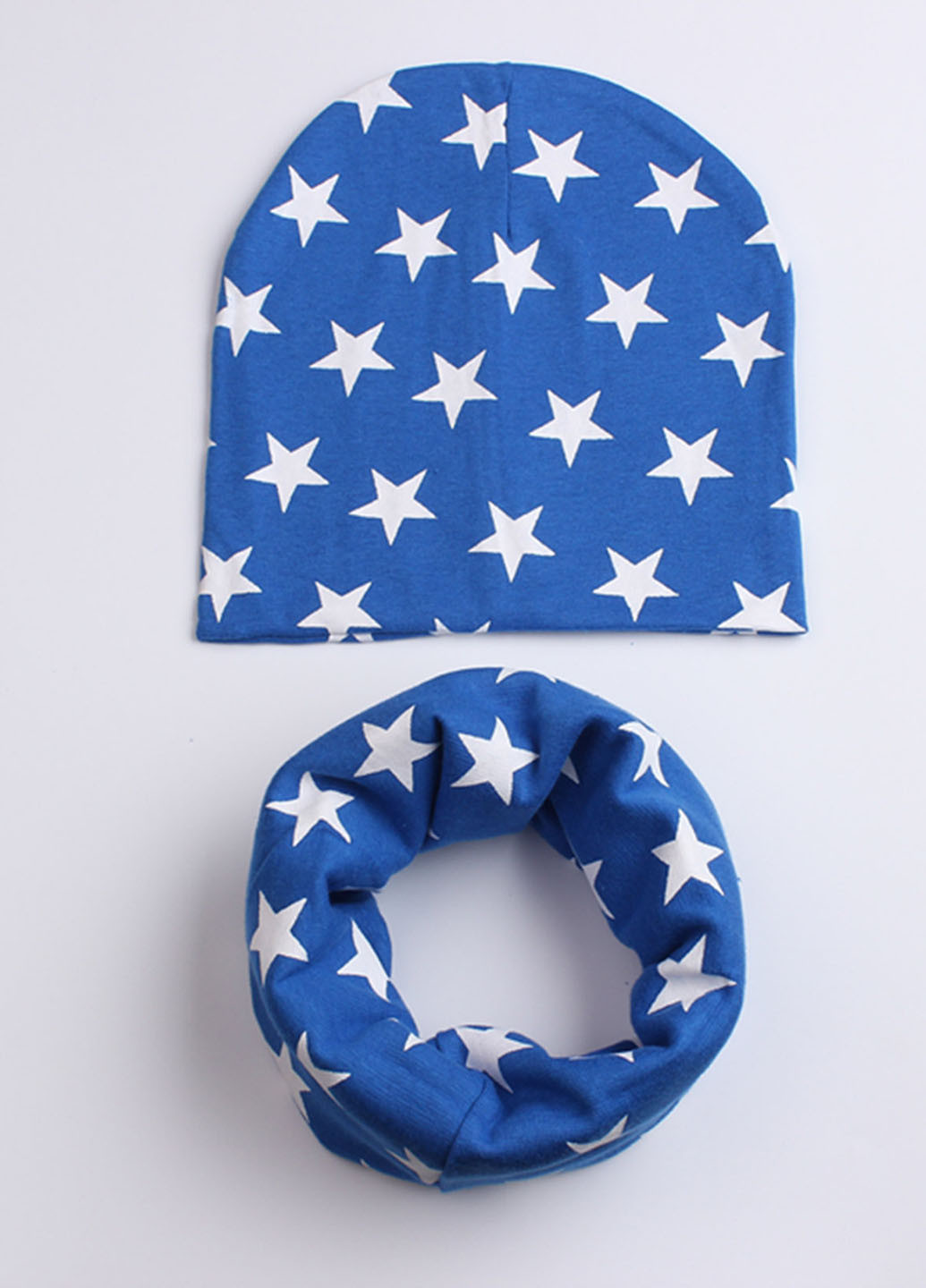 Синий демисезонный комплект (шапка, шарф-снуд) Bape
