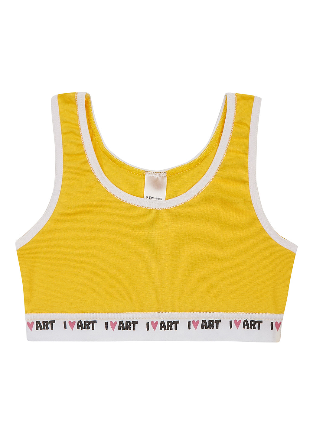 Жовтий топ бюстгальтер Garnamama без кісточок стрейч кулір, трикотаж, бавовна
